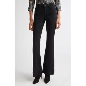 L'AGENCE  Lenora Front Seam Flare Leg Jeans in Black 28